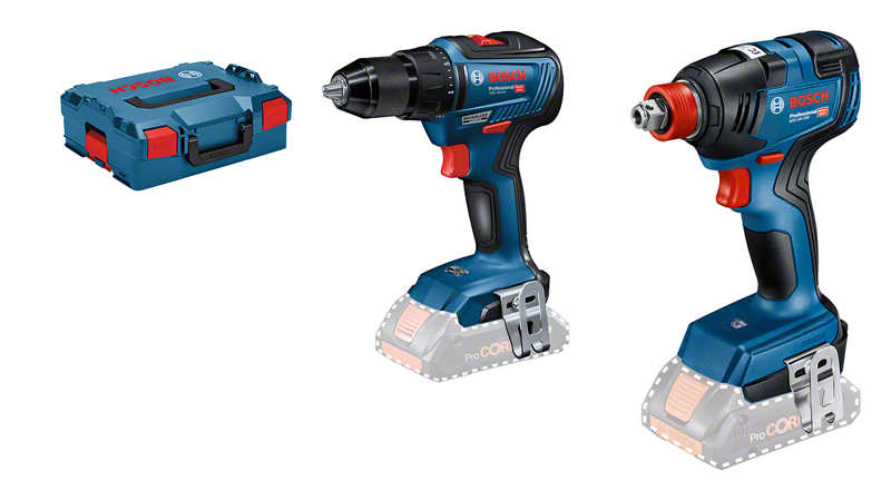 Juego de taladro y atornillador de impacto Bosch GDX18V-200 y GSR18V-55.