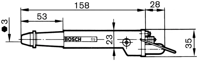 Dimensiones del vástago del cincel.
