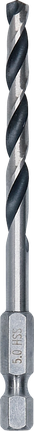 Broca hexagonal Bosch HSS PointTeQ de 5,0 mm para taladrar metal.