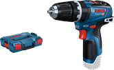 Taladro atornillador inalámbrico Bosch GSB 12V-35 con estuche de transporte.