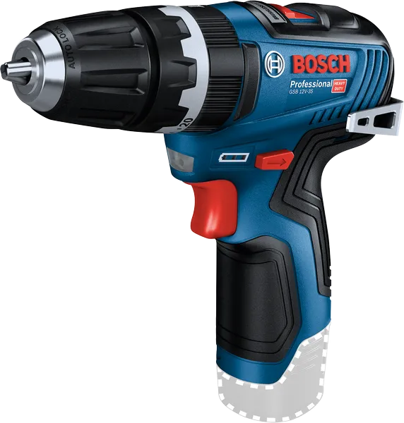 Taladro inalámbrico Bosch GSB 12V-35 con diseño compacto.