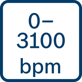  Número de impactos con velocidad de giro nominal: 0-3100