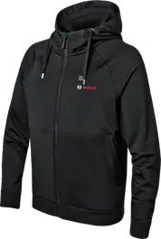 Sudadera con capucha calefactable Bosch GHH 12+18V XA, color negro.