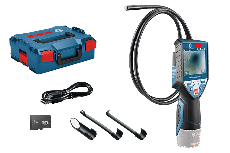 Cámara de inspección Bosch GIC 120 C con accesorios.