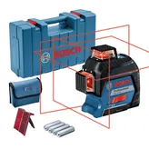 Herramienta niveladora láser Bosch GLL 3-80 con estuche de transporte.