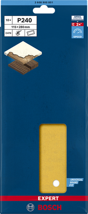 Papel de lija Bosch C470 P240 115×280 mm.