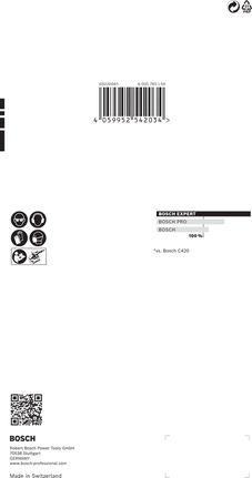 Papel de lija Bosch C470 de 14 agujeros, 115×230 mm, G 240, paquete de 10.