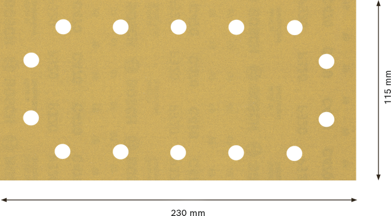Hoja de papel de lija Bosch C470 de 115x230 mm, 14 agujeros.