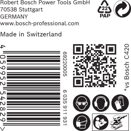 Papel de lija Bosch C470 115 x 230 mm.