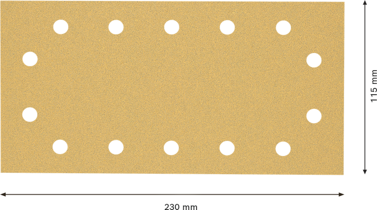 Papel de lija Bosch C470 de 115x230 mm, grano 80, con 14 agujeros.