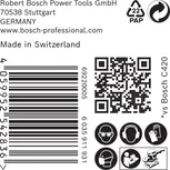 Etiqueta de embalaje del papel de lija Bosch C470.