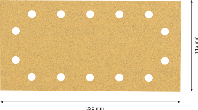 Papel de lija Bosch C470 de 115x230 mm con 14 agujeros.