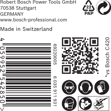 Embalaje de papel de lija Bosch EXPERT C470.