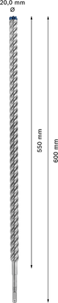 Broca para taladro percutor Bosch EXPERT SDS plus-7X 20x600 mm.