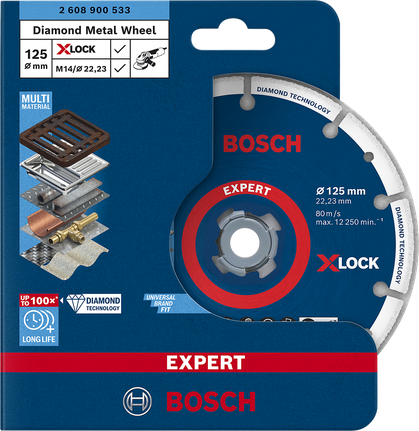 Disco de corte Bosch EXPERT Diamond Metal Wheel X-LOCK de 125 mm.