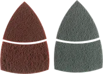 Juego de dos paños de limpieza Bosch con grano medio y fino.
