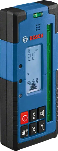 Receptor láser Bosch LR 65 G con protección contra polvo y salpicaduras IP67.