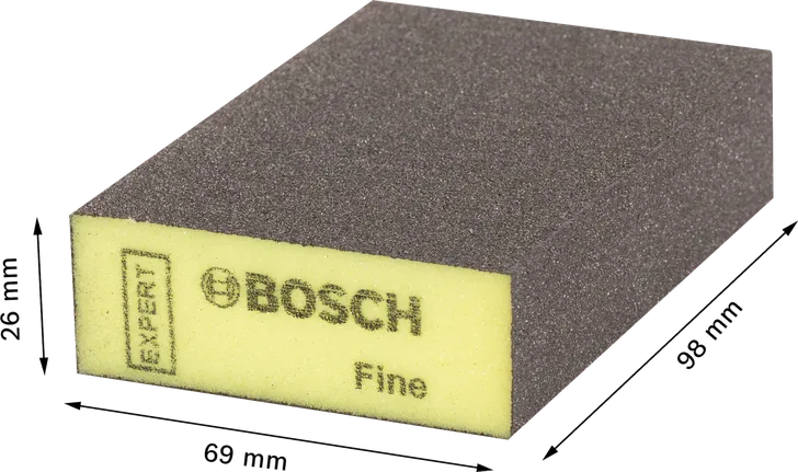 Bloque de lijado fino Bosch EXPERT S471, 69 x 97 x 26 mm.