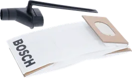 Bolsa para polvo Bosch con conector para una recolección eficiente de polvo.