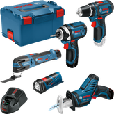 Juego de herramientas profesionales inalámbricas Bosch de 12 V con L-BOXX.