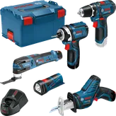 Juego de herramientas profesionales inalámbricas Bosch de 12 V con L-BOXX.