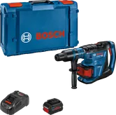 Martillo perforador Bosch GBH 18V-40 C con maletín, cargador y batería.