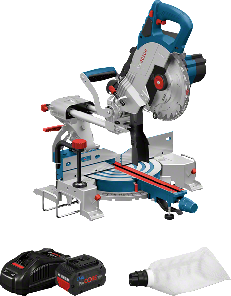 Sierra ingletadora inalámbrica Bosch GCM 18V-216 con batería.