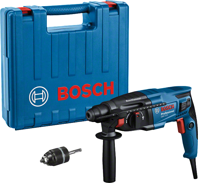 Taladro percutor rotativo Bosch GBH 2-21 con maletín.