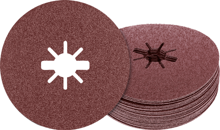 Discos de lijado de fibra Bosch para lijado de metales.