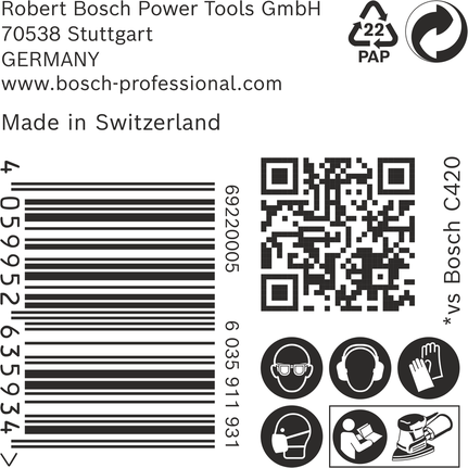 Papel de lija Bosch C470 100×150 mm.