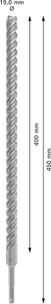 Broca para martillo perforador Bosch PRO SDS plus-5X, 19 x 400 x 450 mm.
