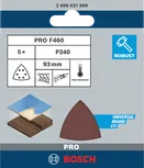 Hoja de lija Bosch PRO F460 93×93 mm.