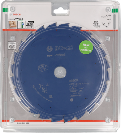 Hoja de sierra circular Bosch Expert for Wood 254×2,1/1,6×30 T24.