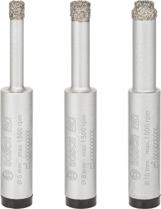 Juego de brocas para cerámica en seco Bosch PRO, 3 piezas para azulejos.