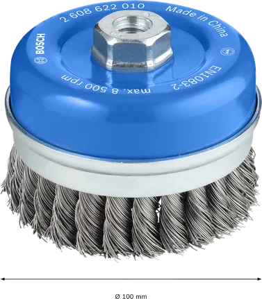 Cepillo de copa pesado Bosch PRO Metal de 100 mm para amoladoras angulares.