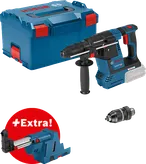 Juego de martillo perforador Bosch GBH 18V-26 F con extractor de polvo.