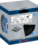 Cepillo de copa Bosch PRO Metal X-Lock de alta resistencia de 75 mm para amoladoras angulares.