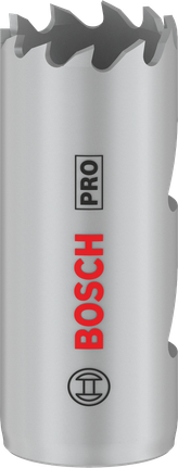 Sierra de corona multimaterial Bosch PRO de 21 mm para cortes versátiles.