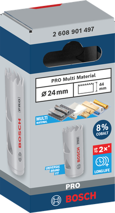 Sierra de corona multimaterial Bosch PRO de 24 mm.