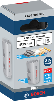 Sierra de corona multimaterial Bosch PRO de 29 mm.
