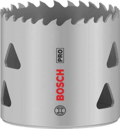 Sierra de corona multimaterial Bosch PRO roscada de 54 mm.