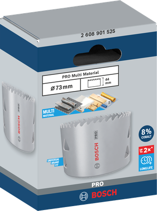 Sierra de corona multimaterial Bosch PRO de 73 mm.