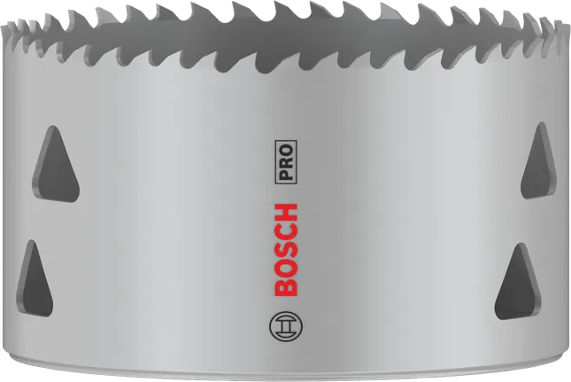 Sierra de corona multimaterial Bosch PRO de 86 mm para cortes roscados.