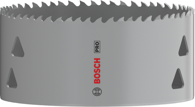 Sierra de corona multimaterial Bosch PRO de 108 mm para cortes versátiles.