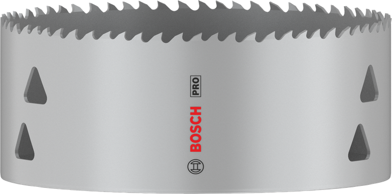 Sierra de corona multimaterial Bosch PRO de 121 mm para cortes versátiles.