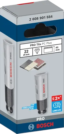 Sierra de corona Bosch PRO Tile PC Plus de 22 mm.