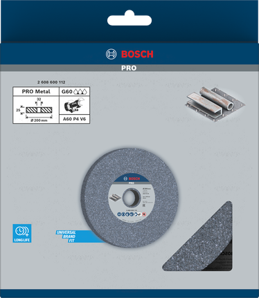 Muela abrasiva para metal Bosch PRO 200 x 25 x 32 mm G60.