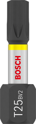 Punta de impacto Bosch PRO Torx T25 de 25 mm para atornillar.