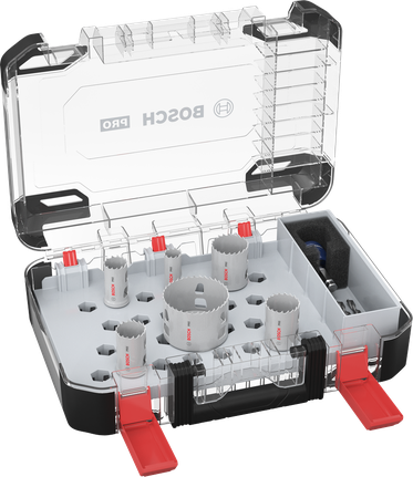 Juego de sierras de corona Bosch PRO Multi Material PC Plus, 9 piezas en estuche.