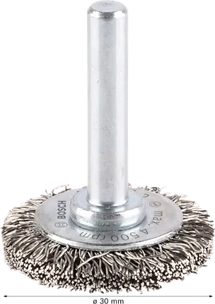Cepillo de alambre de acero inoxidable Bosch PRO, vástago recto.